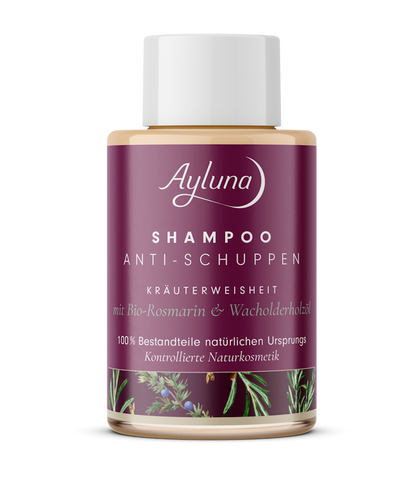 AYLUNA Shampoo for Dandruff & dry scalp Kräuterweisheit  with organic rosemary & juniper wood oil - travel size
