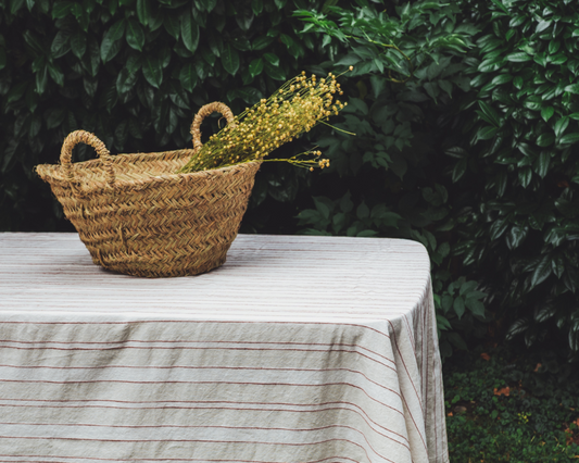 soñho Aldeia Tischdecke 160 x 260 terracotta gestreift