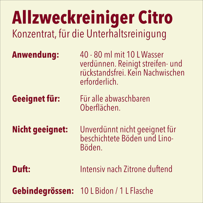 Allzweckrensare, gul Citro, ph 10-11, paletten med 60 kanister à 10 liter