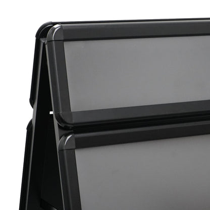 Kundenstopper Alu Classic mit Logoschild, DIN A1, Schwarz, Outdoor