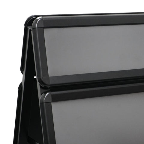 Kundenstopper Alu Classic mit Logoschild, DIN A1, Schwarz, Outdoor
