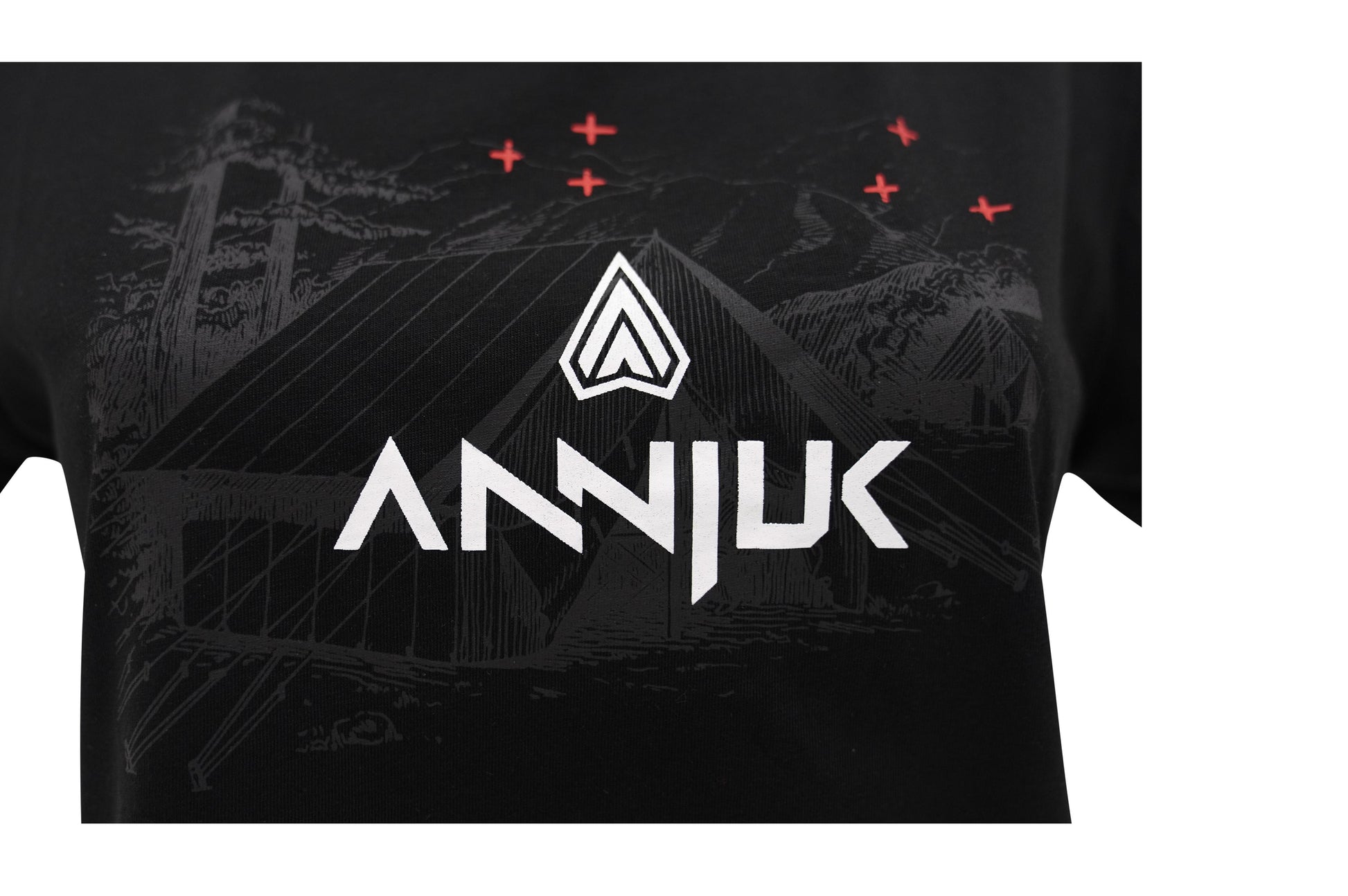 Annjuk T-Shirt Black Big Logo Women L