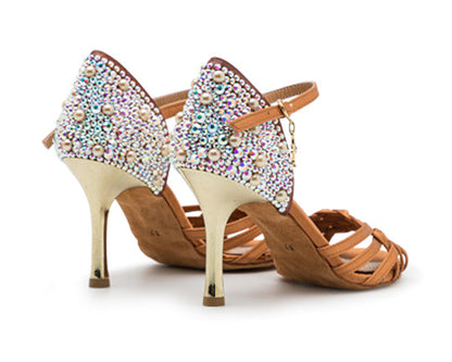 Sparkle Accent Tanzschuhe in Bronze Satin