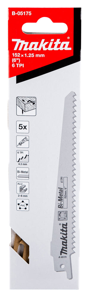 
          5 BiMetall- Säbelsägeblätter für Metall und olz
          B-05175
        