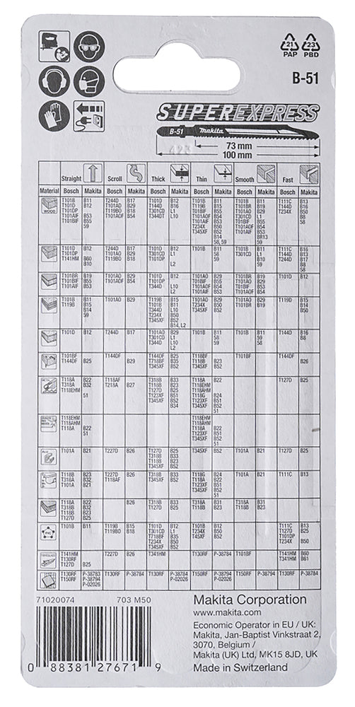 
          5 Metall+Inox- Stichsägeblätter SuperExpress Typ B-51
          B-06476
        
