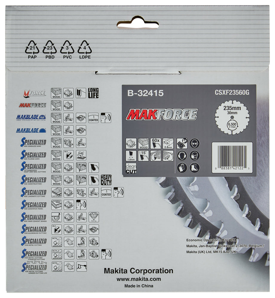 
          MAKFORCE Handkreissägeblatt 235/30
          B-32415
        