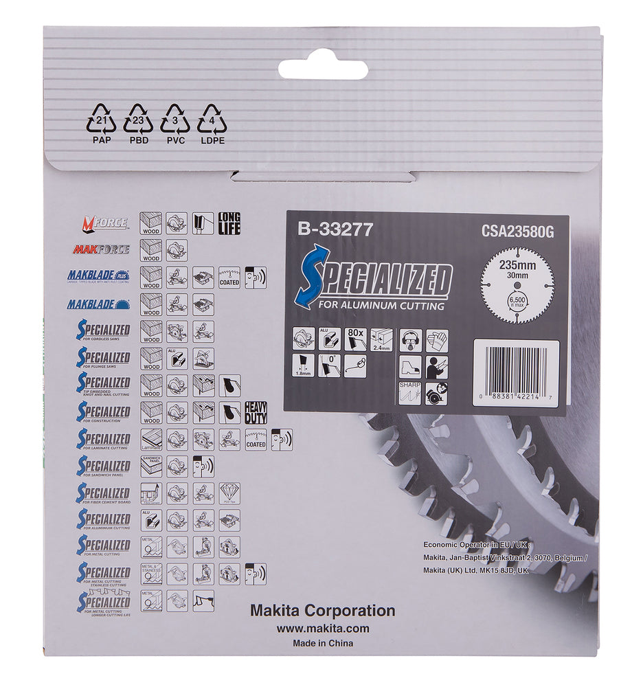 
          SPECIALIZED Kreissägeblatt für Aluminium 235/30
          B-33277
        