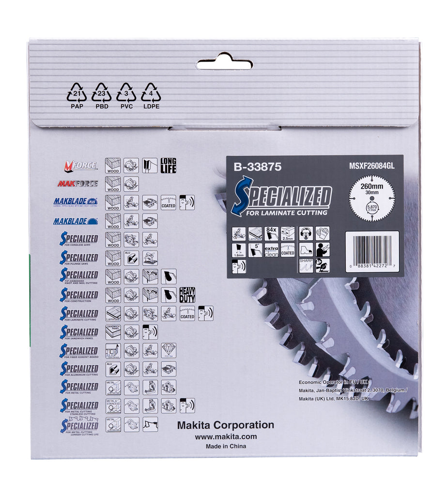
          SPECIALIZED Kreissägeblatt für Laminat 260/30 mit Kappsägen
          B-33875
        