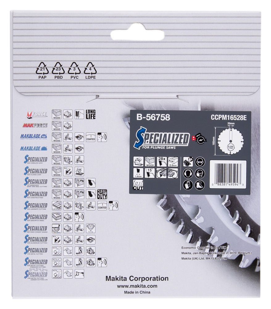 
          SPECIALIZED Kreissägeblatt für Akku-Eintauchsäge 165/20
          B-56758
        