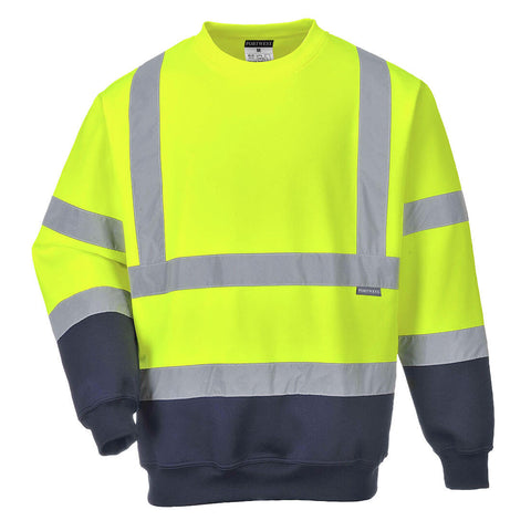 Portwest B306 Sweatshirt – Gelb/Marine – bequem & sichtbar