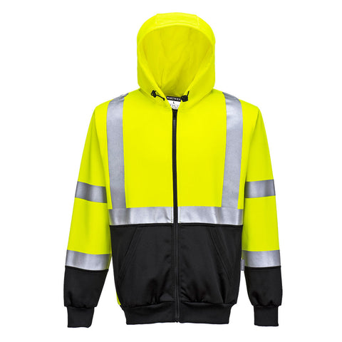 Arbeitskleidung - 2-farbige Warnschutz Kapuzensweatjacke