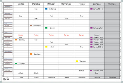 BEREC Wochenplaner 60 x 90cm B 326 für 30 Personen