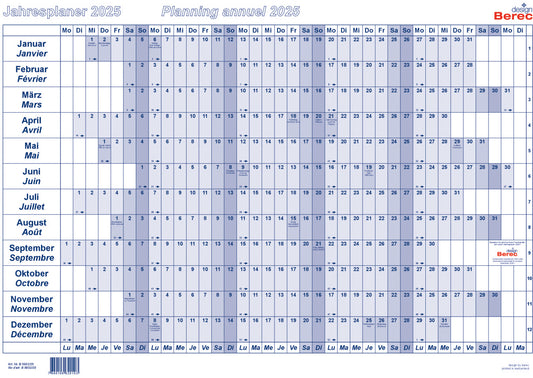 BEREC Papierjahresplaner 2025 B 5602/25 1J/1S blau A2