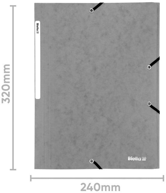 BIELLA Gummibandmappe A4 17840125U grau, 355gm2 200 Bl.