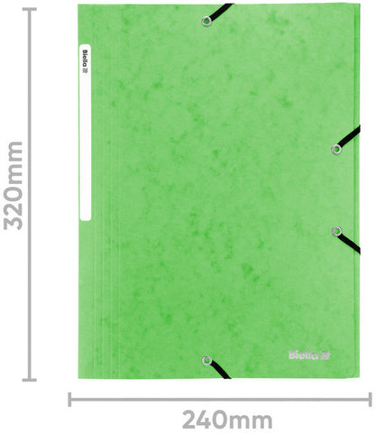 BIELLA Gummibandmappe A4 17840131U hellgrün, 355gm2 200 Bl.