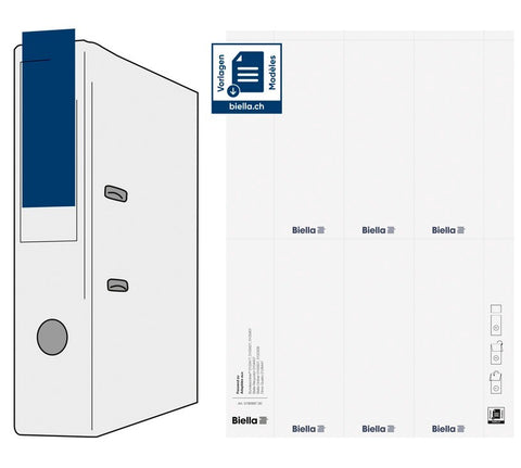 BIELLA Rückenschild Ordner 51x145mm 19099700U weiss 10x6 Stück