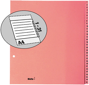 BIELLA Kartonregister A4 19443100U braun 1-31