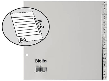 BIELLA Register PP A4 1/2 H. 19642400U grau A-Z 24-teilig