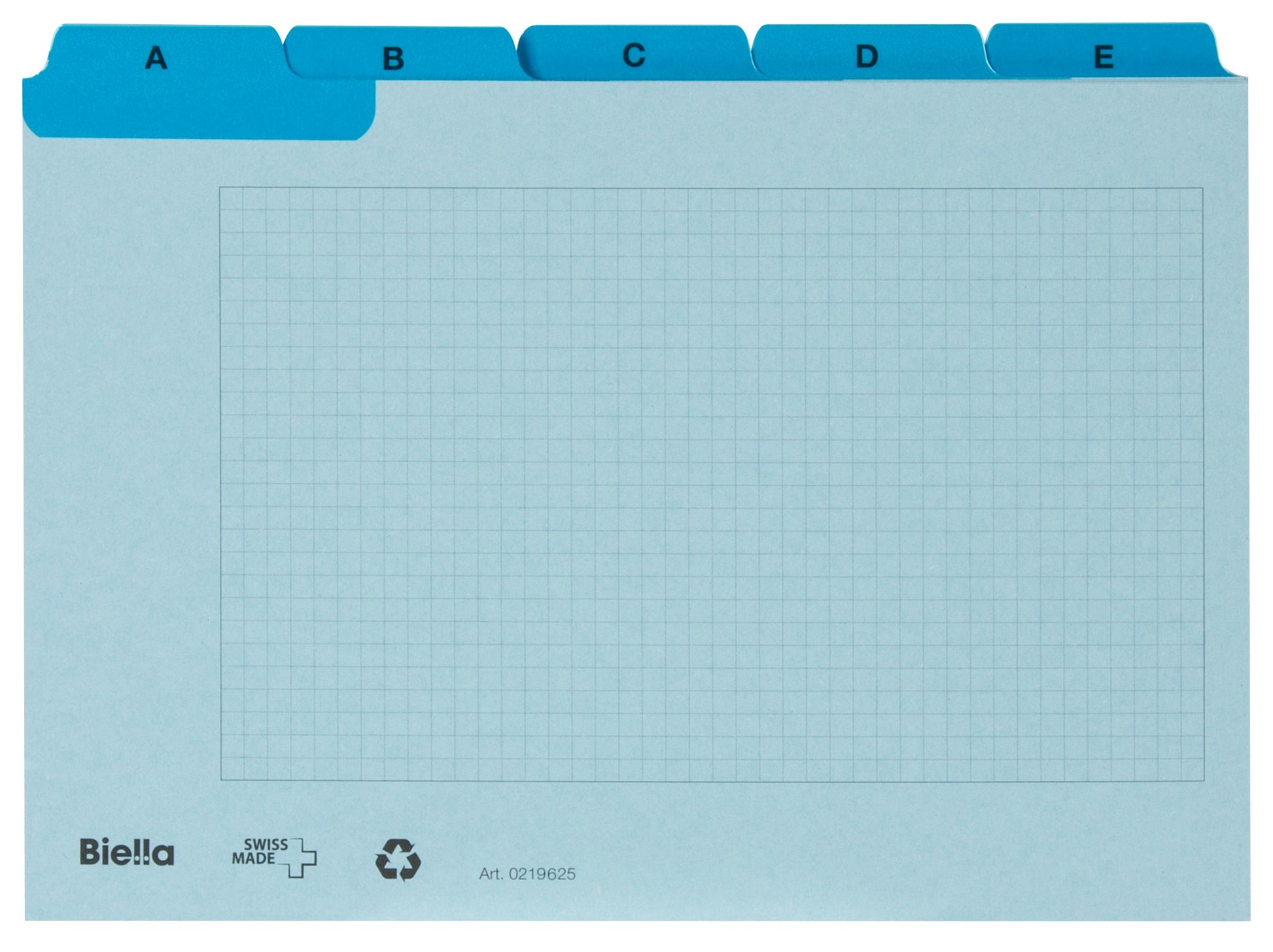 BIELLA Kartei-Leitkarten A-Z A6 21962505U blau kariert 25-teilig