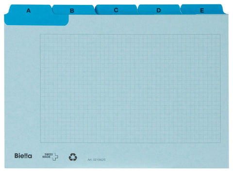 BIELLA Kartei-Leitkarten A-Z A6 21962505U blau kariert 25-teilig