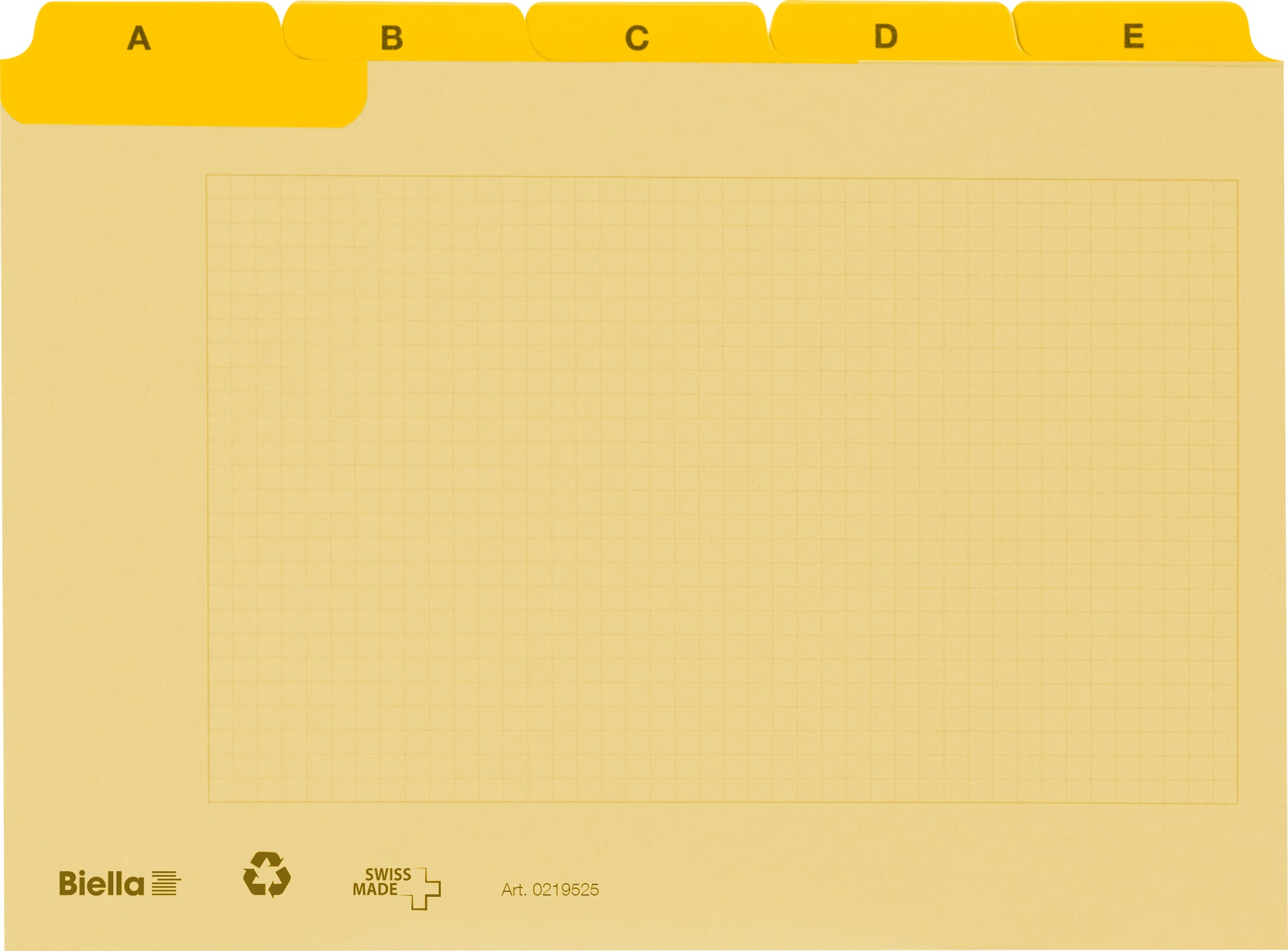 BIELLA Kartei-Leitkarten A-Z A7 21972520U gelb kariert 25-teilig