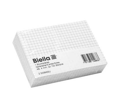 BIELLA Karteikarten kariert 4mm A8 23008400U weiss 200 Stück