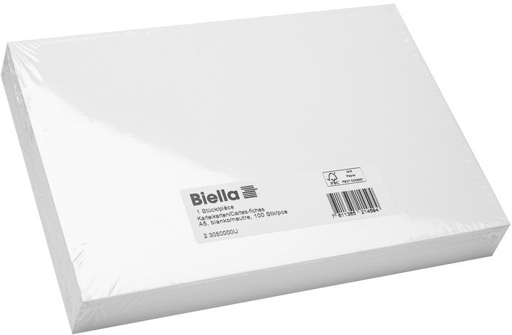 BIELLA Karteikarten blanko A5 23050000U weiss 100 Stück