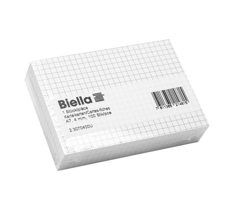 BIELLA Karteikarten kariert 4mm A7 23070400U weiss 100 Stück