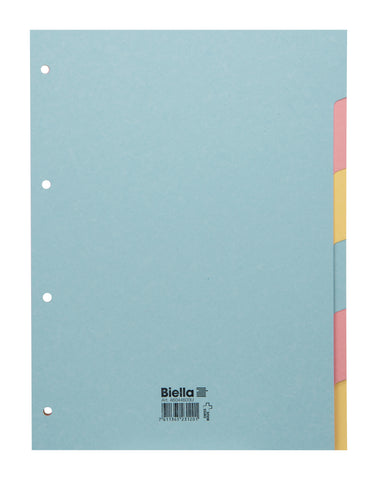 BIELLA Kartonregister A4 46044600U pastell 6-teilig