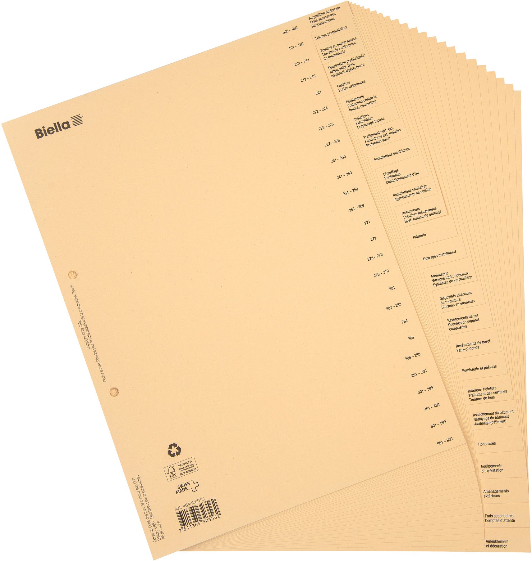 BIELLA Bauabrechnungsregister A4 46442691U braun FR 26-teilig