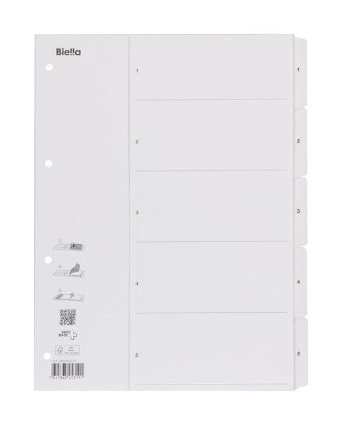 BIELLA Kartonregister SmartIndex A4 46940501U weiss 1-5