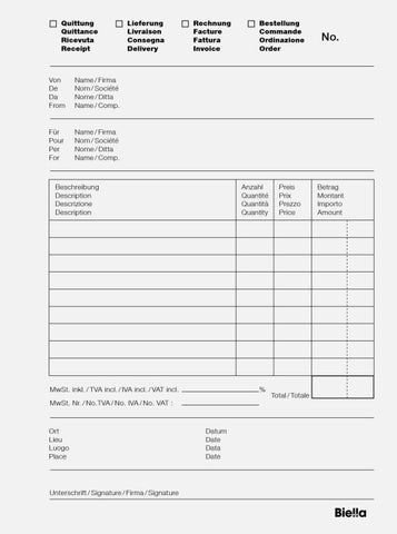 BIELLA Durchschreibeblock Copy A6 51662500U weiss 4-sprachig, Mehrzweck