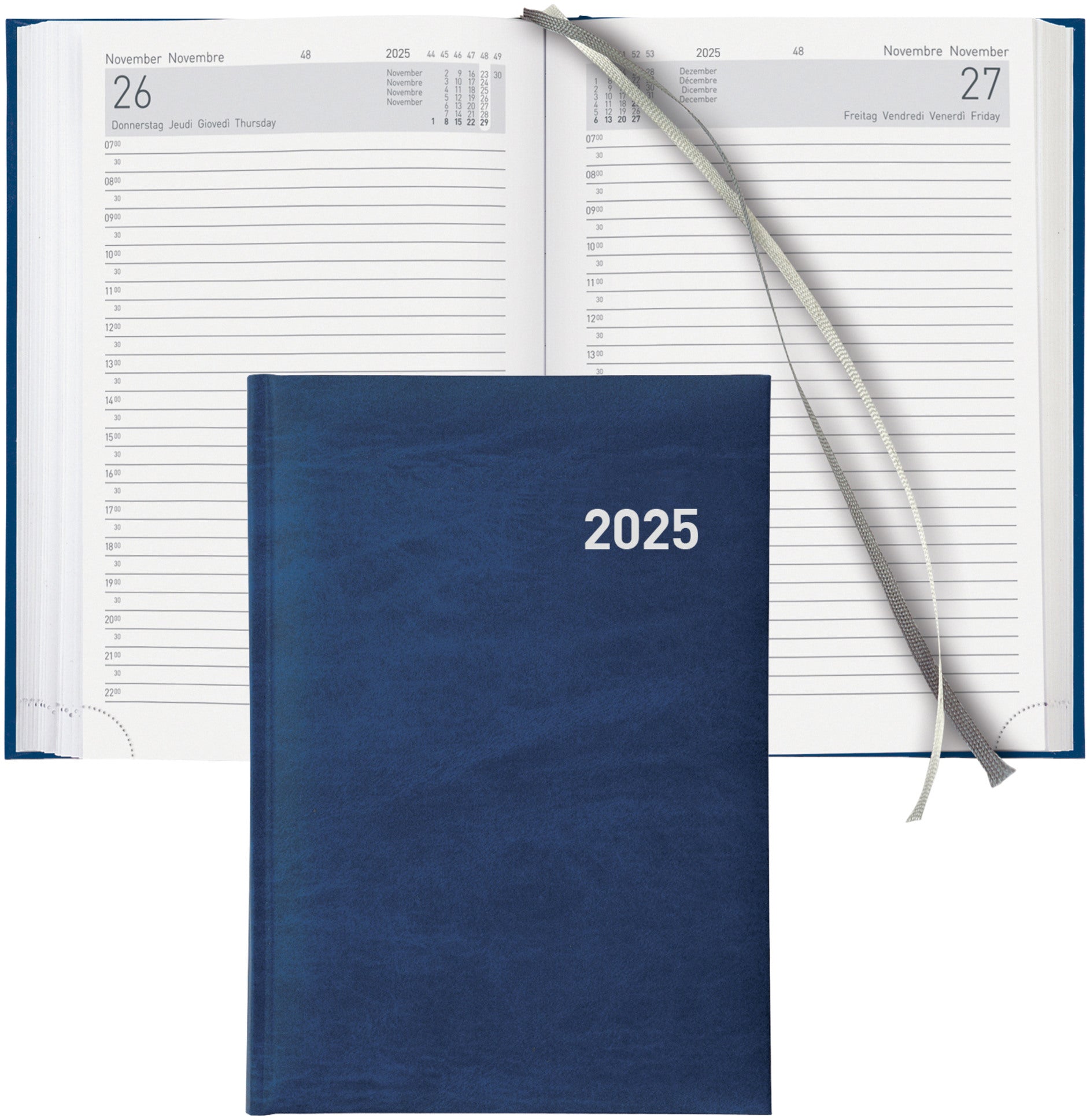 BIELLA Geschäftsagenda Executive 2025 806510050025 1T/1S blau ML 14.5x20.5cm