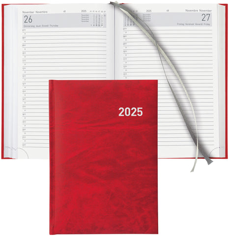 BIELLA Geschäftsagenda Executive 2025 806510450025 1T/1S rot ML 14.5x20.5cm