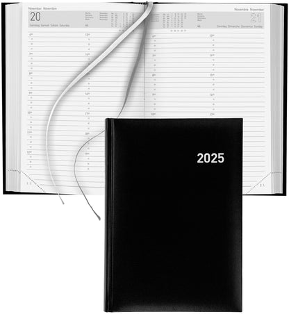 BIELLA Geschäftsagenda Manager 2025 806511020025 1T/1S schwarz ML 14.5x20.5cm