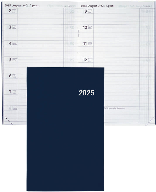 BIELLA Geschäftsagenda Compact 2025 807370050025 1W/1S blau ML 15x24cm