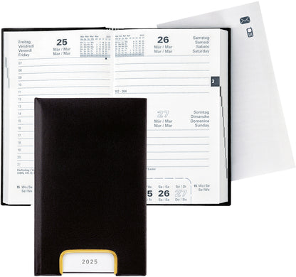 BIELLA Geschäftsagenda Disponent 2025 807401020025 1T/1S schwarz ML 10.1x16cm