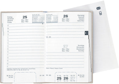 BIELLA Geschäftsagenda Disponent 2025 807401100025 1T/1S beige ML 10.1x16cm