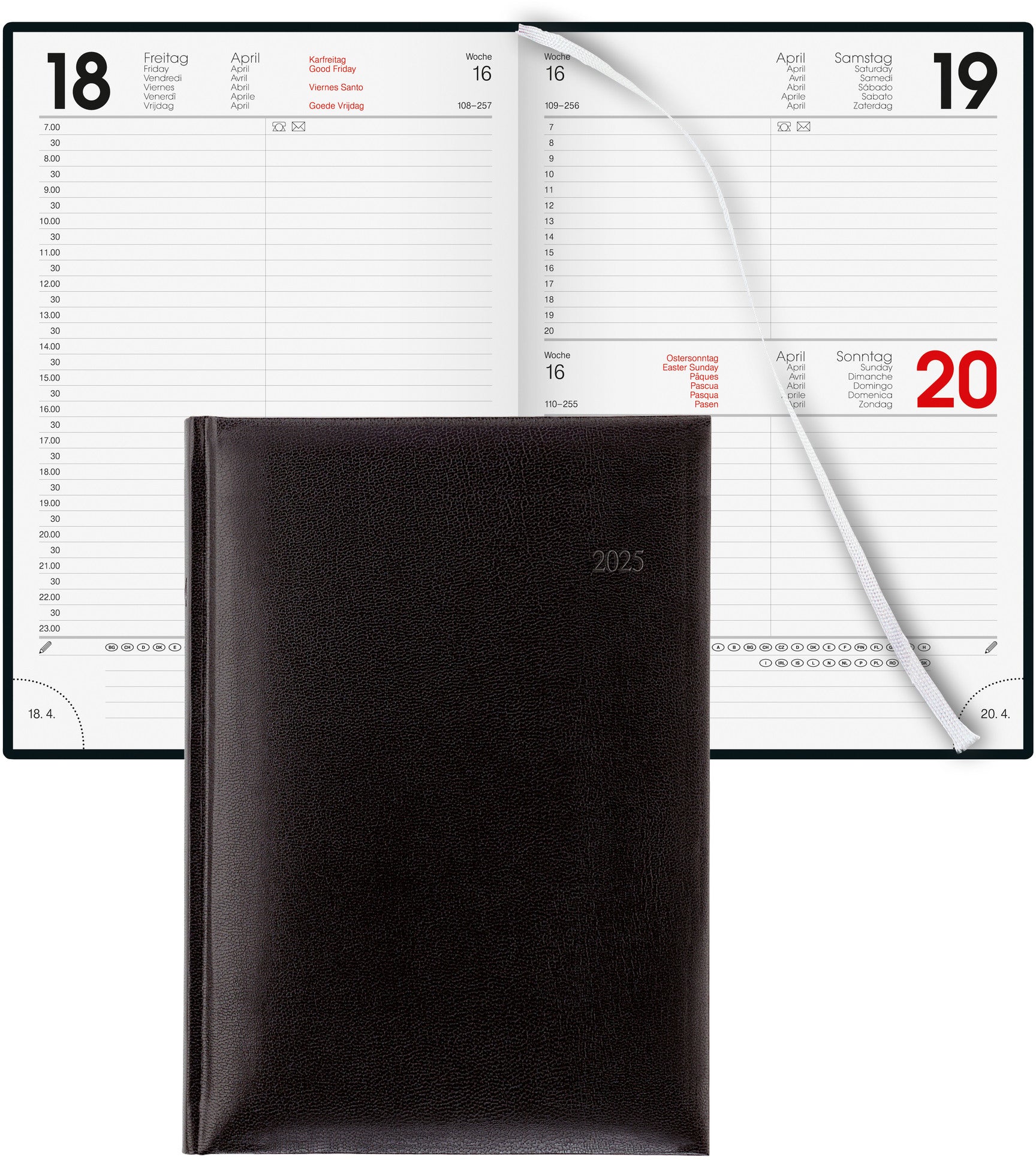 BIELLA Geschäftsagenda Budget 2025 809801020025 1T/1S schwarz ML 14.5x20.5cm