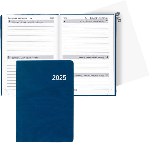 BIELLA Taschenagenda Tell 2025 823201050025 2T/1S blau ML 8.5x12.5cm