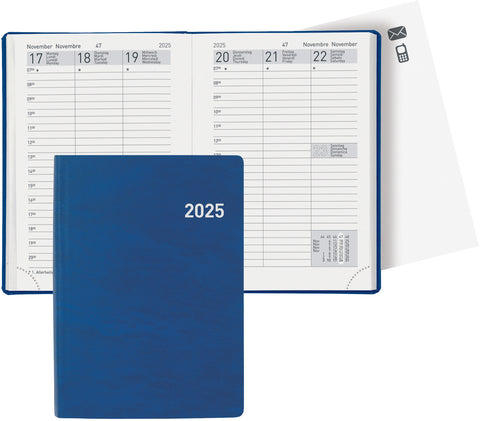 BIELLA Taschenagenda Rex 2025 825301050025 1W/2S blau ML 10.1x14.2cm