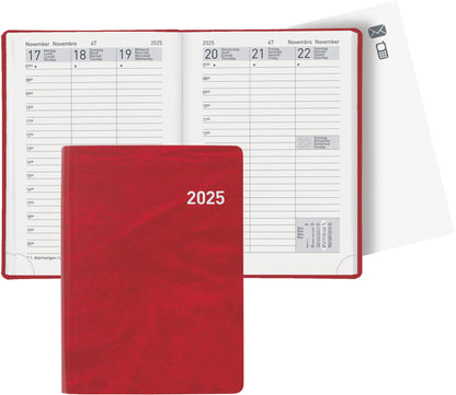 BIELLA Taschenagenda Rex 2025 825301450025 1W/2S rot ML 10.1x14.2cm