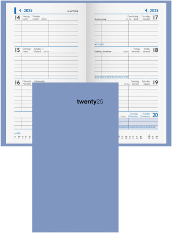 BIELLA Taschenagenda Colorful 2025 830760050025 1W/2S blau ML 8.7x15.3cm