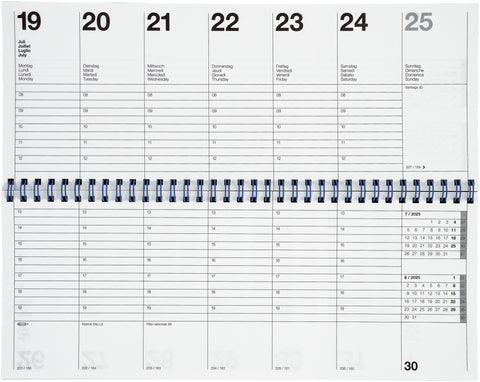 BIELLA Pultkalender Longatti 2025 886271020025 1W/2S Wire-O sw ML 29.8x11.7cm