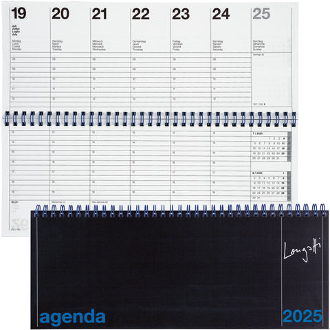 BIELLA Pultkalender Longatti 2025 886271020025 1W/2S Wire-O sw ML 29.8x11.7cm