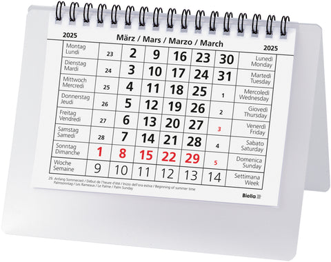 BIELLA Pultkalender Desktop 2025 887061000025 1M/1S Basic ws ML 14.8x10.5cm