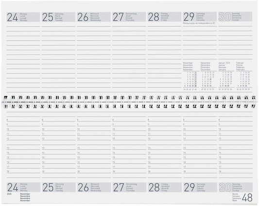 BIELLA Pultkalender Seplana 2025 888371050025 1W/2S blau ML 29.8x11.7cm