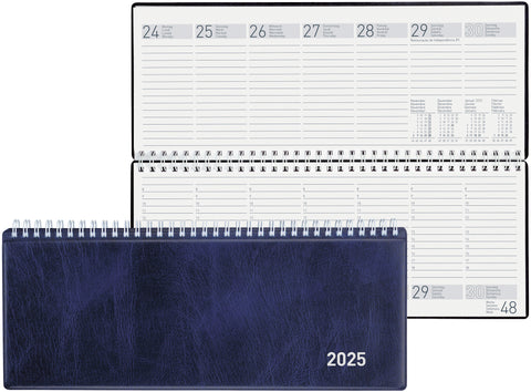 BIELLA Pultkalender Seplana 2025 888374050025 1W/2S blau ML 29.8x11.7cm