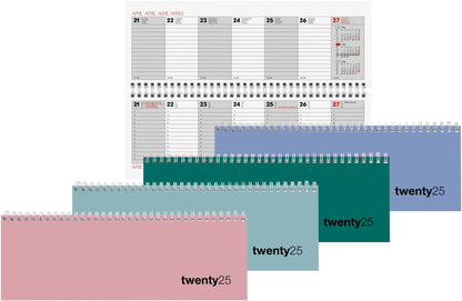 BIELLA Pultkalender Colorful 2025 888377050025 1W/2S blau ML 29.7x10.5cm