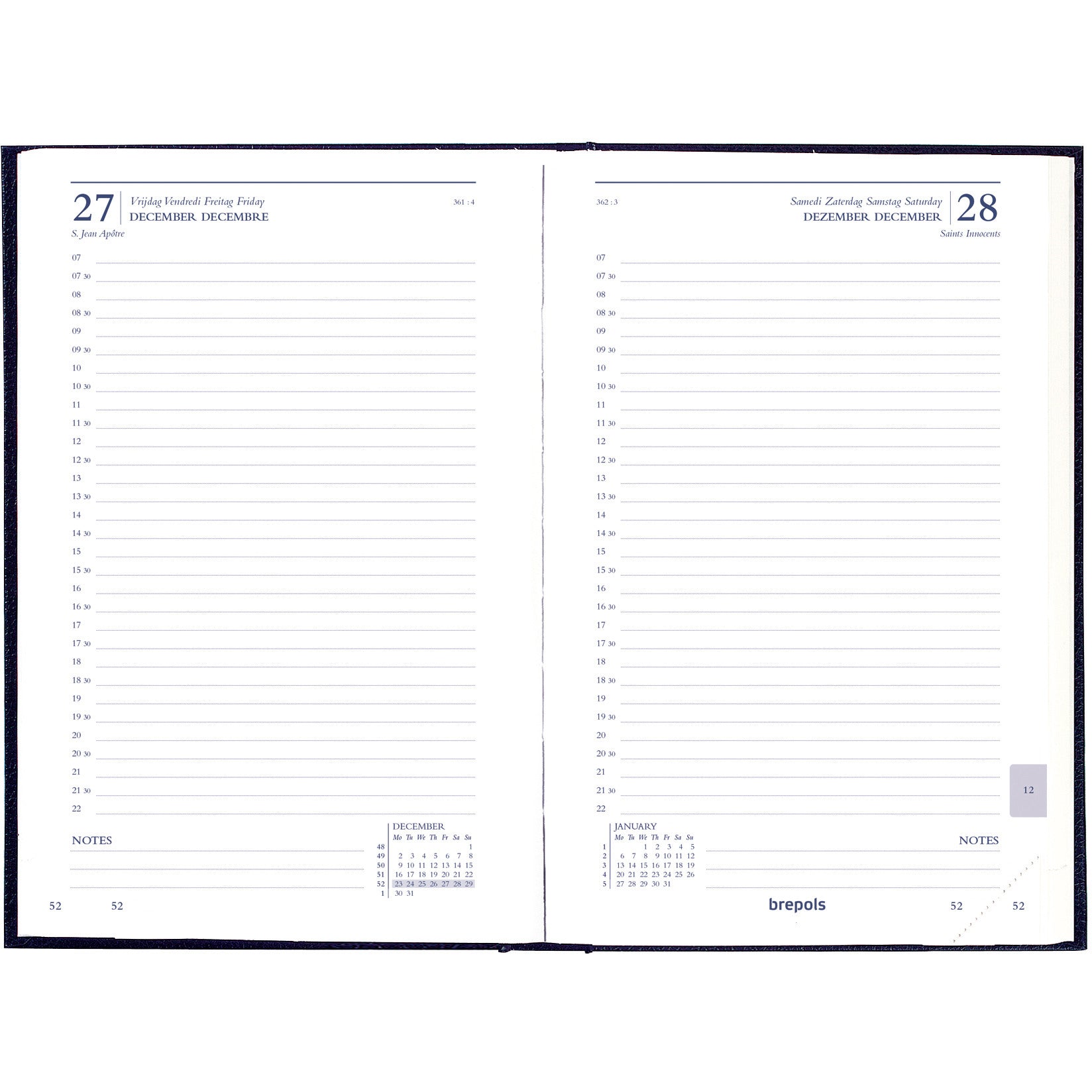 BREPOLS Agenda Saturn. Basic Lima 2025 0.015.1255 1T/1S schwarz 13x20.8cm